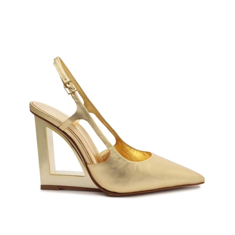 Sh Schutz  Filipa Casual Slingback Metallic Leather Pump